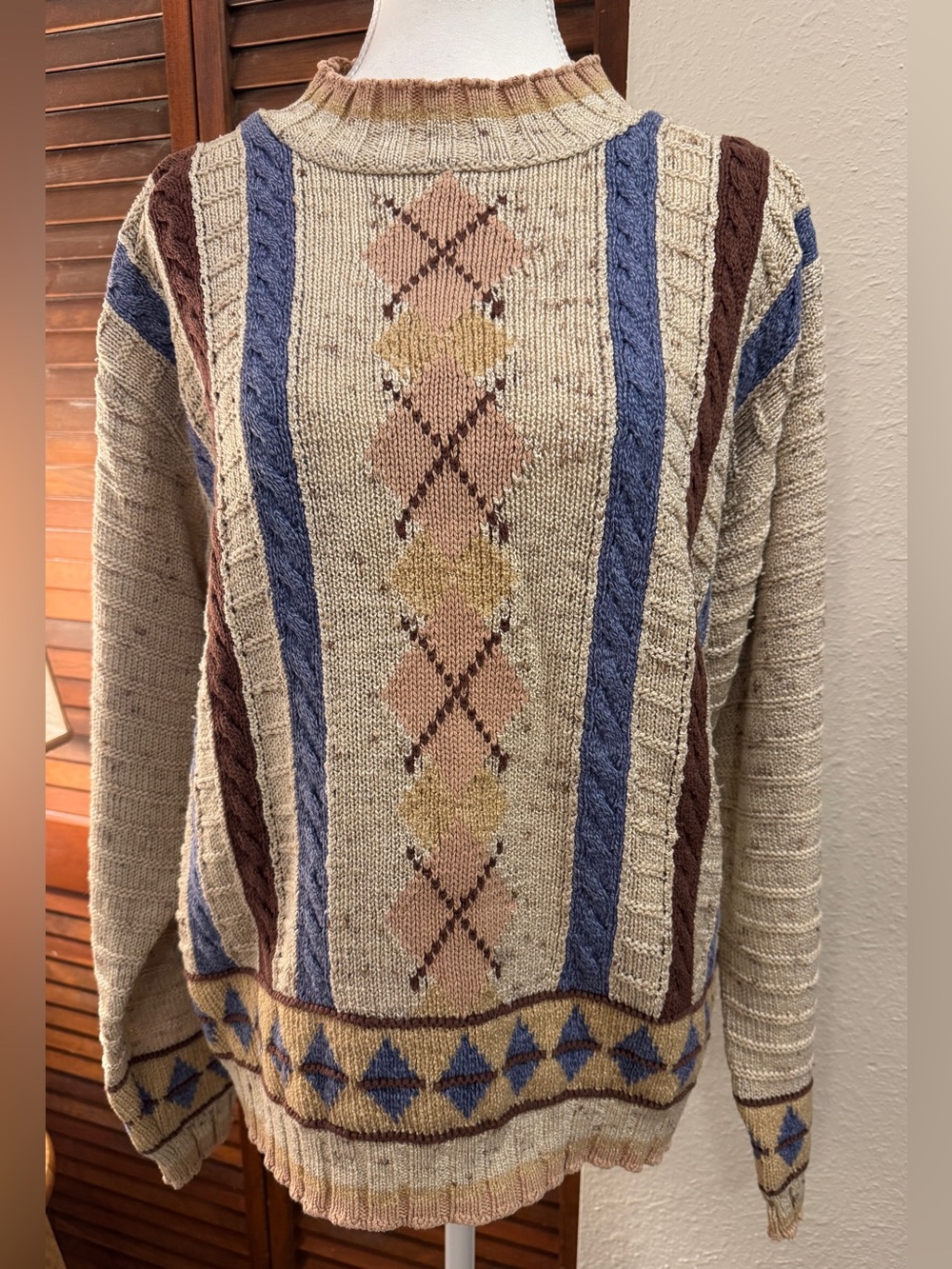 Vtg 90s Lizwear Cableknit grandma sweater
